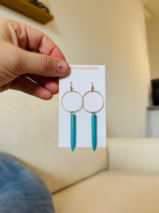 Gold Filled Turquoise Earrings