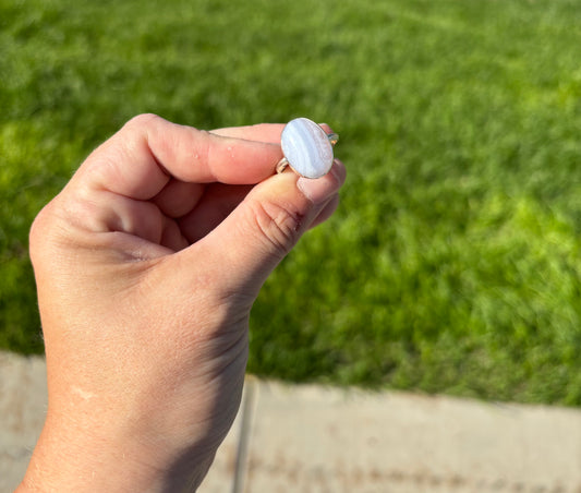 Blue Lace Agate Sterling Silver Ring